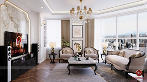 “Lột xác” căn chung cư Trần Đăng Ninh với nội thất tân cổ điển cực thời thượng